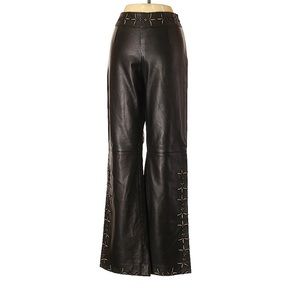 Escada Embroidered Lambskin Leather Pants sz36 6US